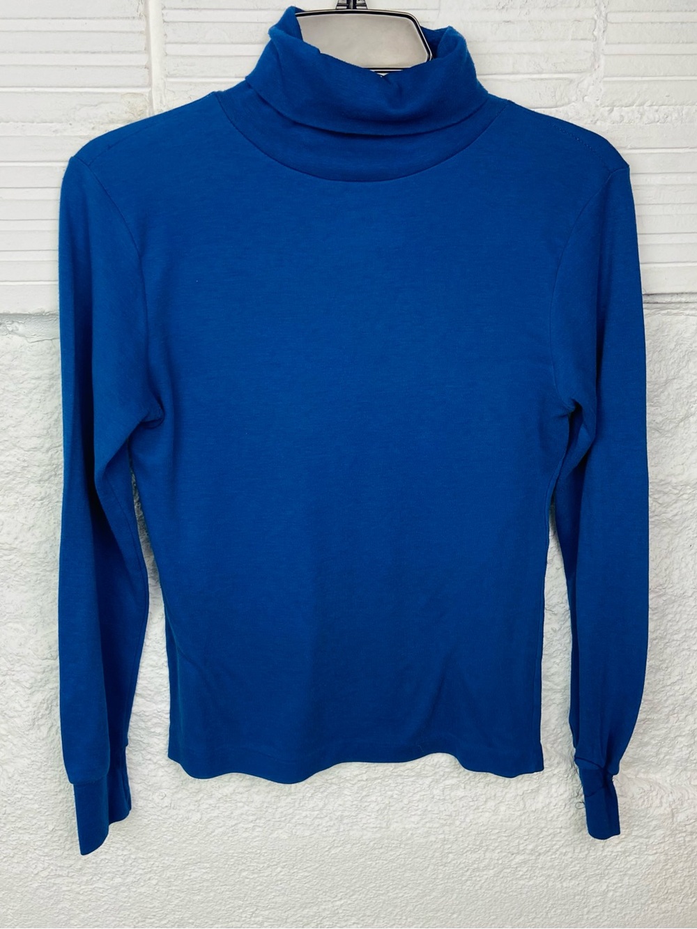 Vintage hot jazz Classic navy Blue Turtleneck Long Sleeve Top size medium